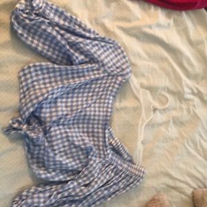 Crop blouse 3 quarter length sleeves